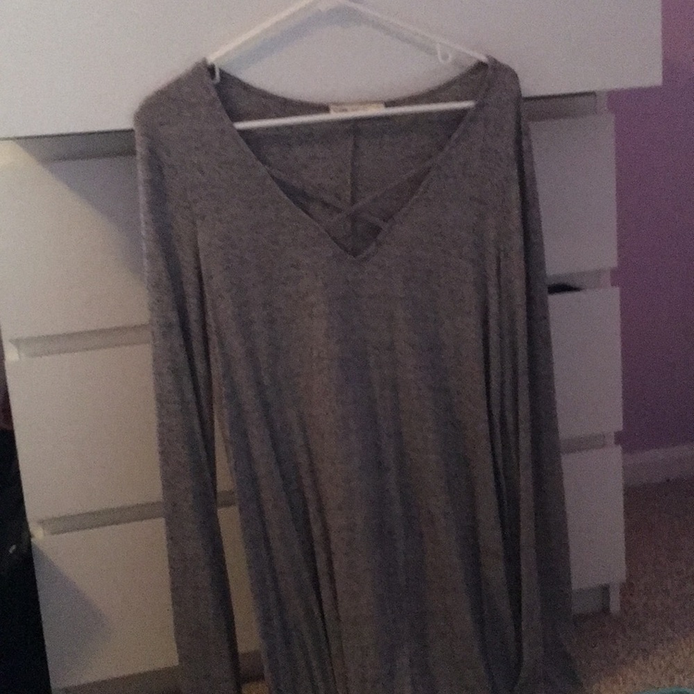 Long sleeve heathered dress